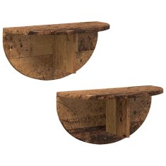 Vidaxl Stenska polica 2 kos Star les 48 x 24 x 24 cm Inženirski les