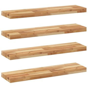 Vidaxl Viseče police 4 kosi 80x20x4cm oljni premaz trden akacijev les