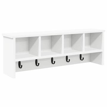Vidaxl Nadwyčajna obešalnik za plašče s polico Bela 75 x 16 x 26 cm