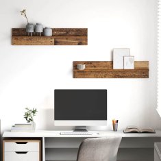 Vidaxl Stenska polica 2 kos Star les 80 x 11,5 x 18 cm Inženirski les