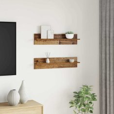 Vidaxl Stenska polica 2 kos Star les 80 x 11,5 x 18 cm Inženirski les