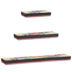 Vidaxl Stenske police 3 kos večbarvno 100 x 20 x 6 cm
