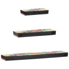 Vidaxl Stenske police 3 kos večbarvno 100 x 20 x 6 cm