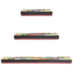 Vidaxl Stenske police 3 kos večbarvno 100 x 20 x 6 cm