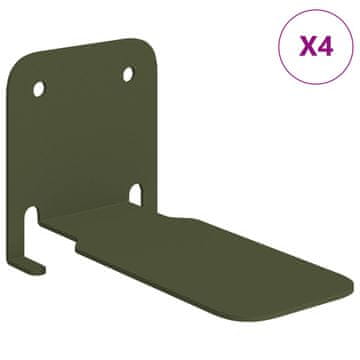 Vidaxl Ležeča polica s polico 4 szt. Oljčno zelena 6 x 10,8 x 6,6 cm