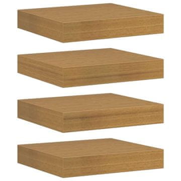 Vidaxl Stenska polica 4 szt. Bež 23 x 23,5 x 4 cm Konstruiran les