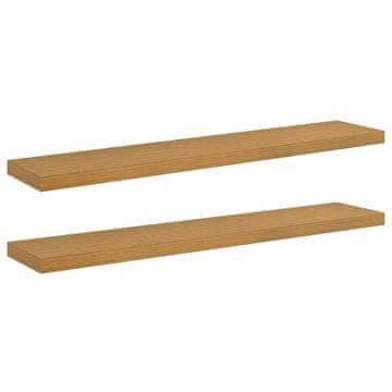 Vidaxl Stenska polica 2 szt. Bež 120 x 23,5 x 4 cm Konstruiran les