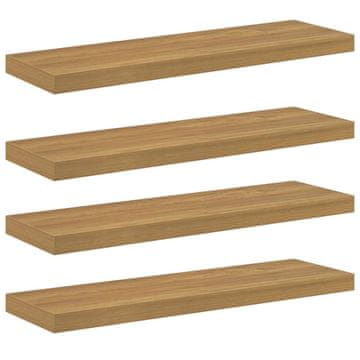 Vidaxl Stenska polica 4 szt. Rjava 80 x 23,5 x 4 cm Konstruiran les
