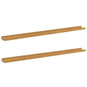 Vidaxl Stenska polica 2 szt. Bež 115 x 9 x 3 cm Konstruiran les