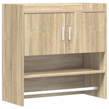 Vidaxl Stenska polica Montaža za steno Sonoma hrast 80 x 36 x 80 cm