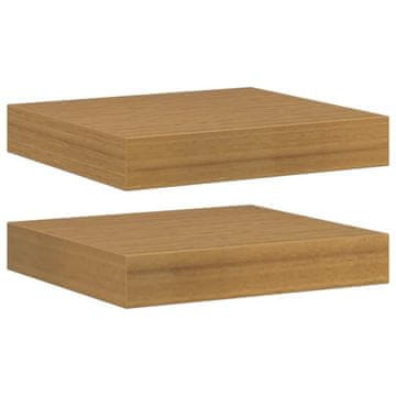 Vidaxl Stenska polica 2 szt. Bež 23 x 23,5 x 4 cm Konstruiran les
