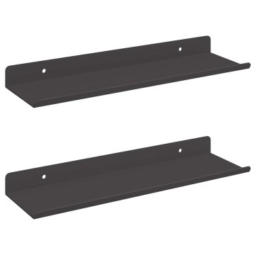 Vidaxl Ležeča polica 2 kos Črna 30 x 9 x 2,5 cm Jeklo