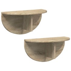 Vidaxl Stenska polica 2 kos Sonoma hrast 48 x 24 x 24 cm