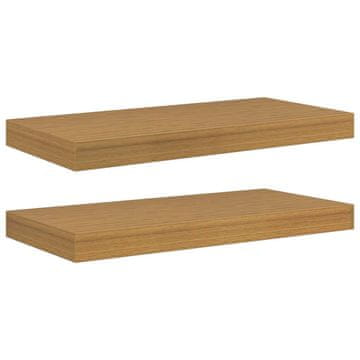 Vidaxl Stenska polica 2 szt. Bež 50 x 23 x 4 cm Konstruiran les