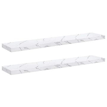 Vidaxl Stenska polica 2 szt. Beli marmor 120 x 23,5 x 4 cm