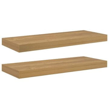 Vidaxl Stenska polica 2 szt. Rjava 60 x 23 x 4 cm Konstruiran les