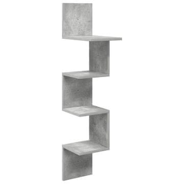 Vidaxl Stenska polica Montaža za steno Siva 32 x 21 x 107 cm