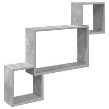 Vidaxl Stenska polica Montaža za steno Siva 91,5 x 15 x 76 cm