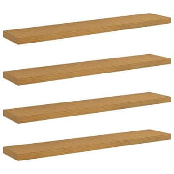 Vidaxl Stenska polica 4 szt. Bež 120 x 23,5 x 4 cm Konstruiran les