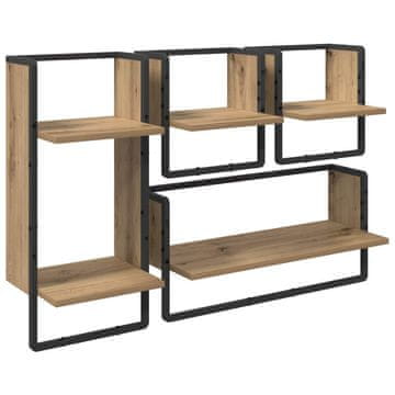 Vidaxl Komplet stenskih polic 4 szt. Umetni hrast 65 x 25 x 30 cm