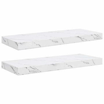 Vidaxl Stenska polica 2 szt. Beli marmor 60 x 23,5 x 4 cm