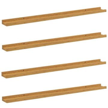 Vidaxl Stenska polica 4 szt. Bež 100 x 9 x 3 cm Konstruiran les