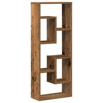 Vidaxl Stenska polica iz starega lesa 36x16x90 cm, inženirski les