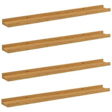 Vidaxl Stenska polica s polico 4 szt. Bež 80 x 9 x 3 cm Konstruiran les