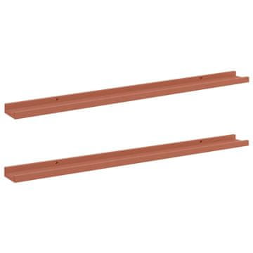 Vidaxl Stenska polica 2 szt. Rdeča 100 x 9 x 3 cm Konstruiran les