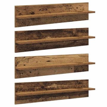 Vidaxl Stenske police 4 szt. Star les 80 x 11,5 x 18 cm Konstruiran les