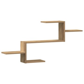Vidaxl Stenska polica artisan hrast 104x15x49 cm inženirski les