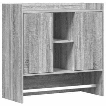 Vidaxl Stenska polica Montaža za steno Siva Sonoma 80 x 36 x 80 cm