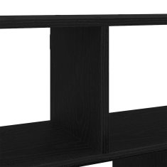 Vidaxl Stenska polica črna hrast 100x25x50 cm inženirski les