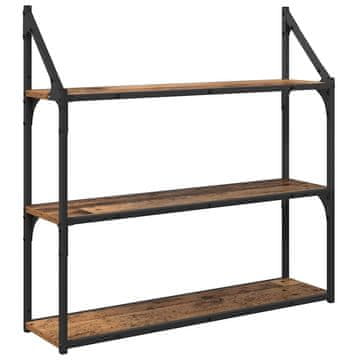 Vidaxl Stenska polica Star les 80 x 21 x 78,5 cm Konstruiran les