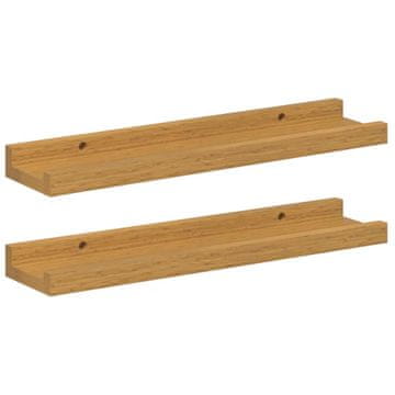 Vidaxl Stenska polica s polico 2 szt. Bež 40 x 9 x 3 cm Konstruiran les