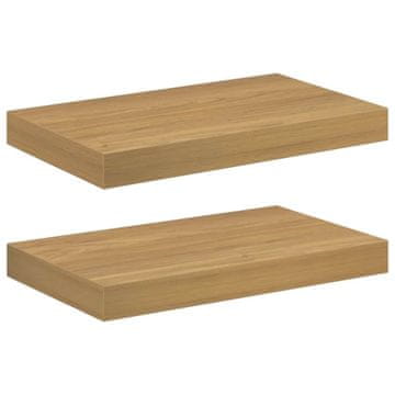 Vidaxl Stenska polica 2 szt. Rjava 40 x 23,5 x 4 cm Konstruiran les