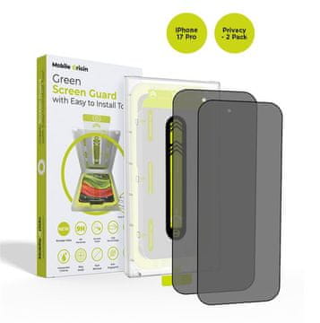 Mobile-origin Green Screen Guard zaščitno steklo za iPhone 17 Pro, 2 kosa (SGA-FP-i17Pro-2pk)