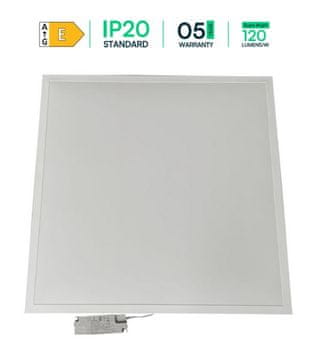 V-TAC LED panel 40W vgradni 4000K 4800lm 595x595mm IP20, 5 let garancije