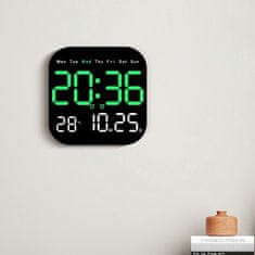 VYZIO® Digitalna LED ura z daljincem, prikaz časa, datuma in temperature, nastavljiva svetlost, stenska ali namizna | DIGITIME