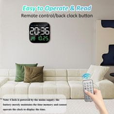 VYZIO® Digitalna LED ura z daljincem, prikaz časa, datuma in temperature, nastavljiva svetlost, stenska ali namizna | DIGITIME