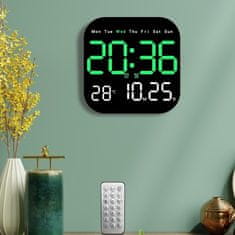 VYZIO® Digitalna LED ura z daljincem, prikaz časa, datuma in temperature, nastavljiva svetlost, stenska ali namizna | DIGITIME