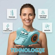 SOLFIT® Električni masažer za vrat, EMS stimulacija, toplotna terapija, sprostitev mišic in izboljšanje drže | MEGANECK