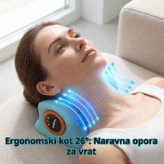SOLFIT® Električni masažer za vrat, EMS stimulacija, toplotna terapija, sprostitev mišic in izboljšanje drže | MEGANECK