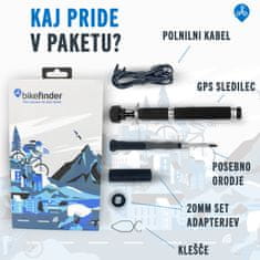 BikeFinder Gen2 GPS sledilec, proti kraji kolesa