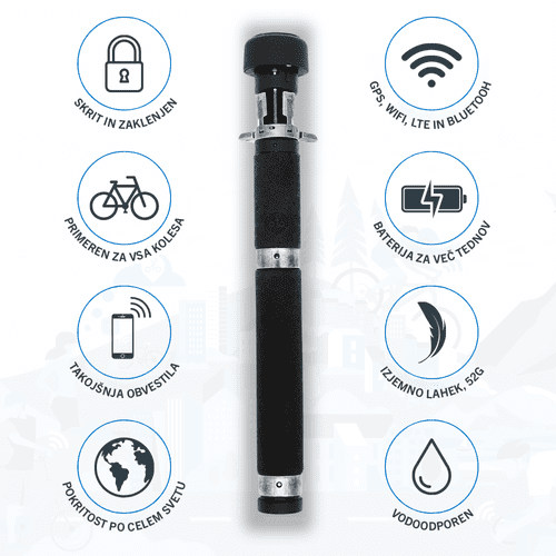 BikeFinder Gen2 pametni GPS sledilnik za krmilo kolesa