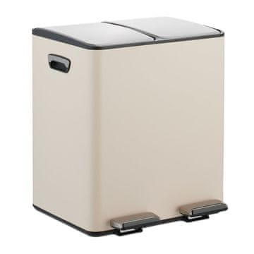 Northix Koš za pedale 2x15 l z dvema predelkoma Softclose