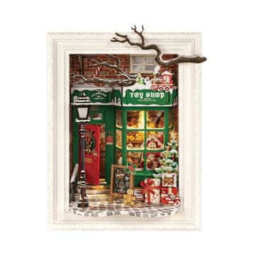 ROBOTIME Rolife DIY 3D lesena sestavljanka Santa's Toy Shop z LED osvetlitvijo 122 kosov