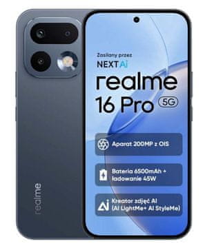 realme REALME 16 Pro 5G pametni telefon 8 GB/256 GB siv