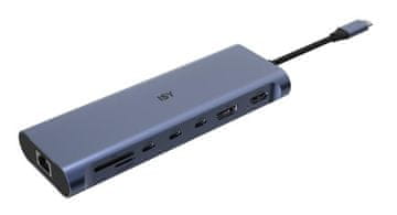 IAD-1036 13-v-1 USB-C večportni adapter - 4x USB-A/3x USB-C/HDMI/Displayport/RJ45/bralnik SD kartic, MicroSD