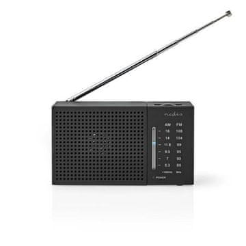 Nedis RDFM1200BK - Prenosni FM radio | AM / FM | Napajanje na baterije | Analogni | 1,5 W | IP20 | Črna